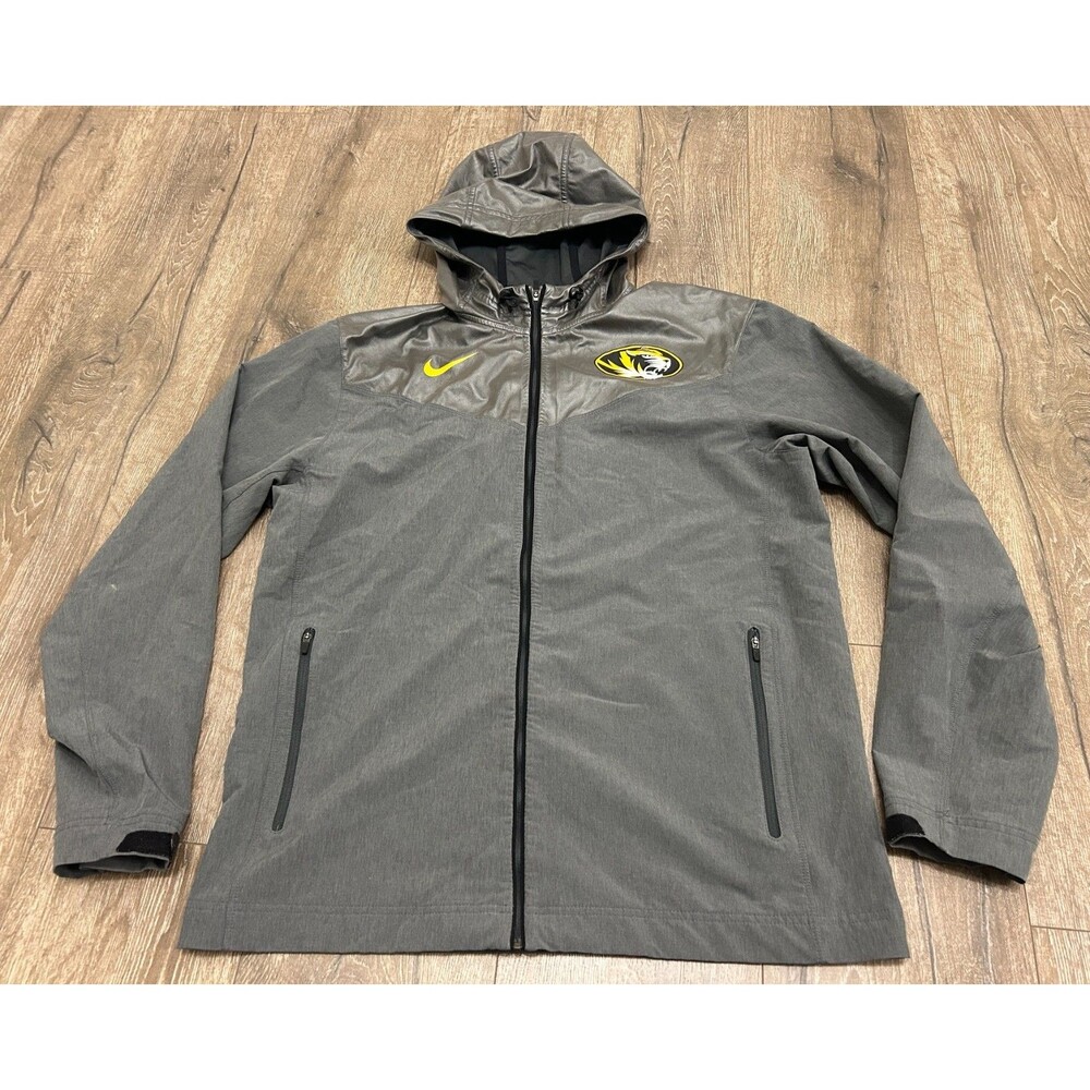 Missouri Tigers Mizzou Jacket Nike Mens Medium Gray Full Zip Hooded SEC